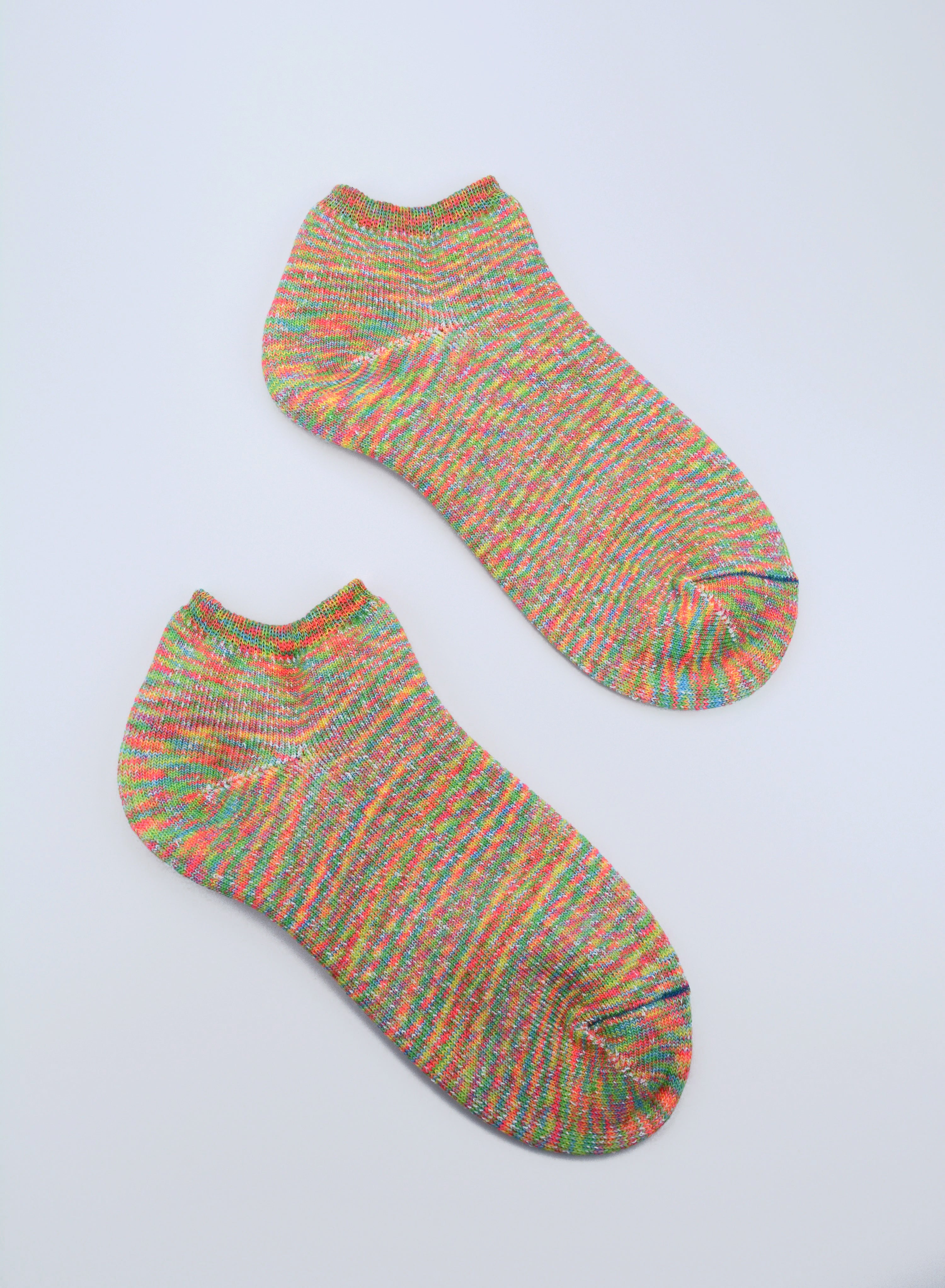 ROTOTO, washi pile short socks , prism/multi coloured