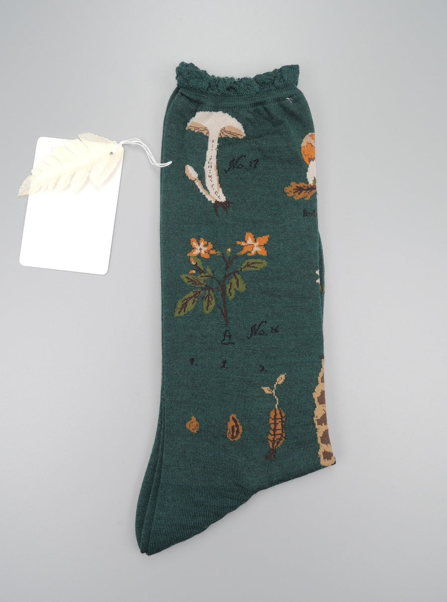 Antipast<p>botanical XIV <p>wool crew sock<p>green