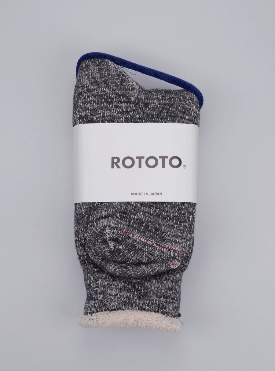 ROTOTO<p> double face crew socks<p>organic cotton + merino wool<p>charcoal