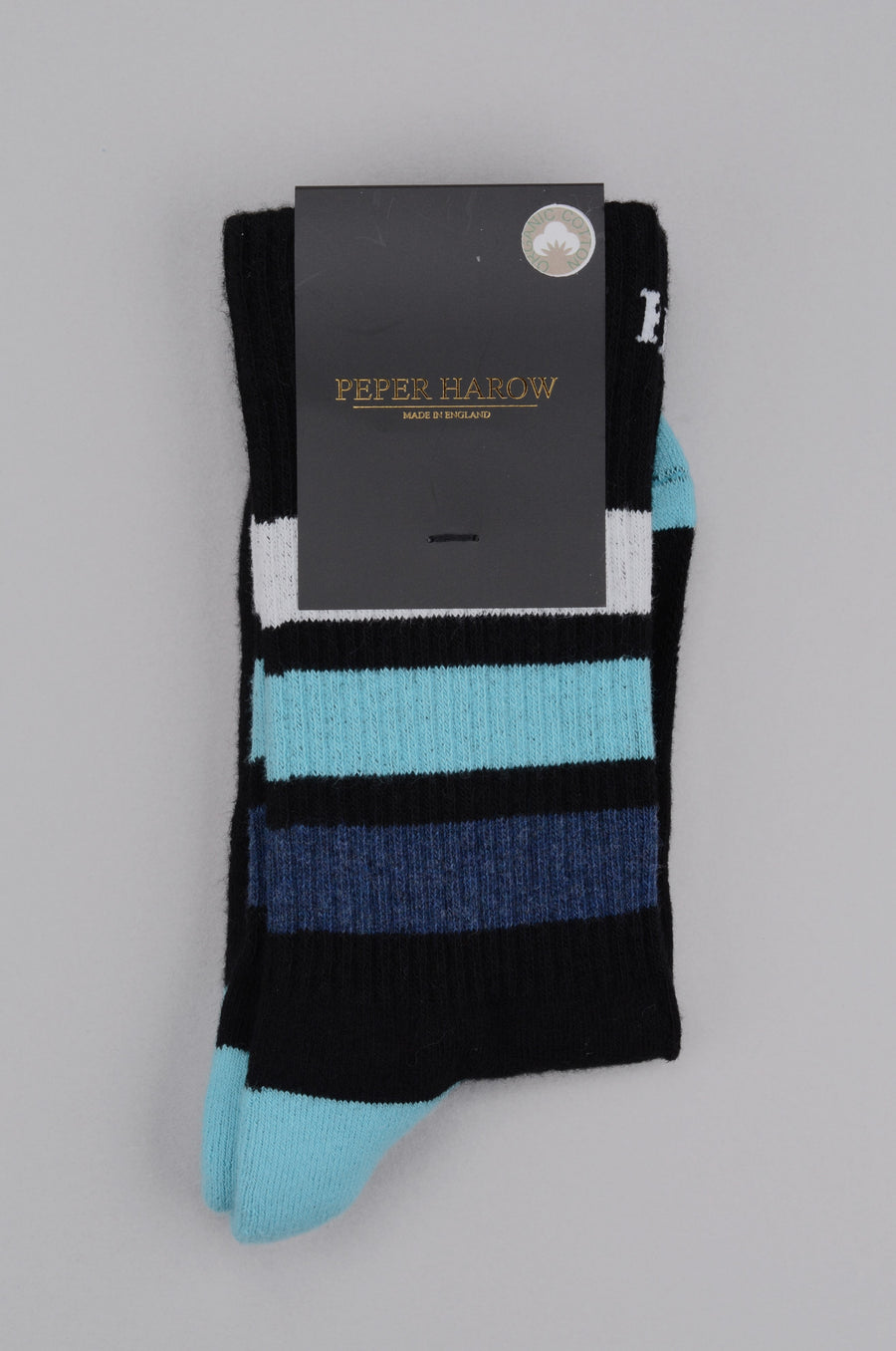 Peper Harow<p>organic sport<p>cotton crew socks<p>black