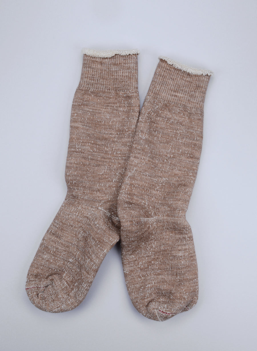 ROTOTO<p> double face crew socks<p>organic cotton + merino wool<p>camel