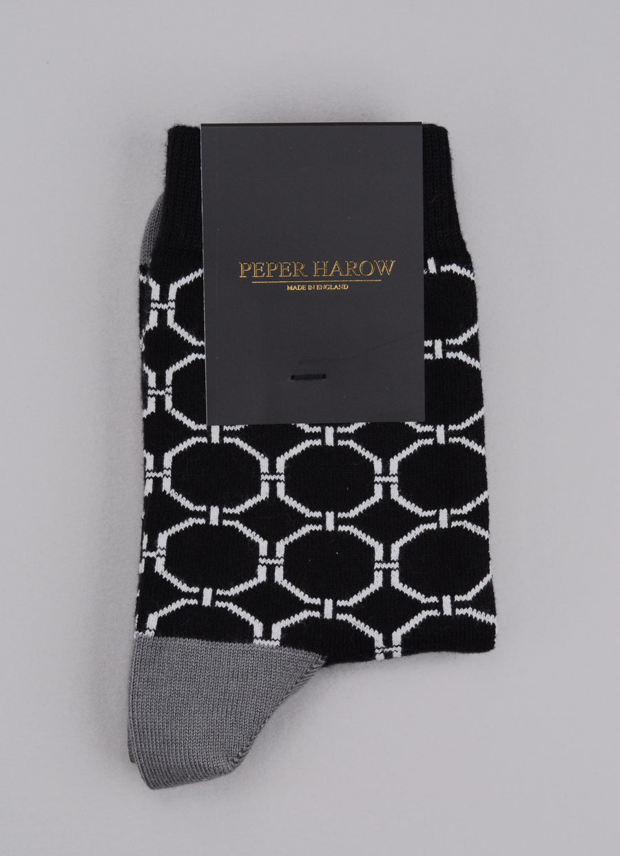 Peper Harow<p>beehive<p>cotton ankle socks<p>black