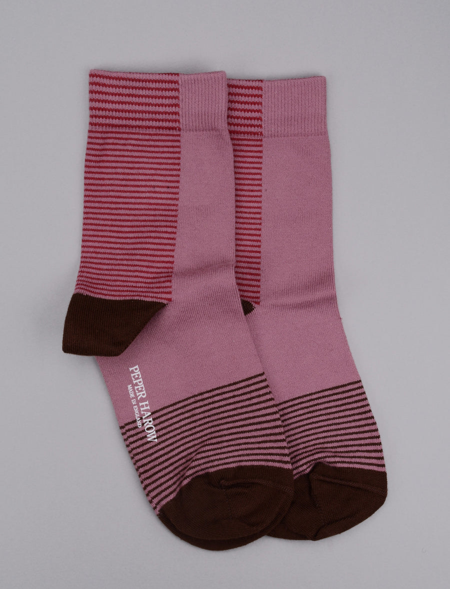 Peper Harow<p>anne<p>cotton ankle socks<p>mauve pink