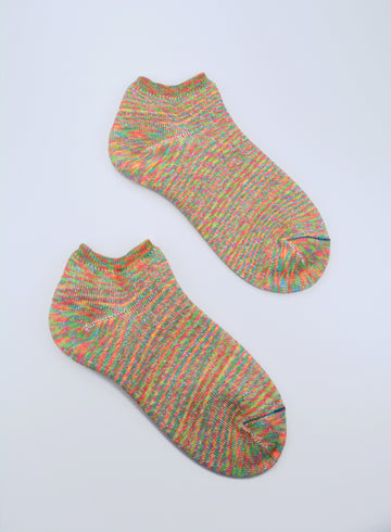 ROTOTO<p>washi pile short socks <p>prism/multi coloured