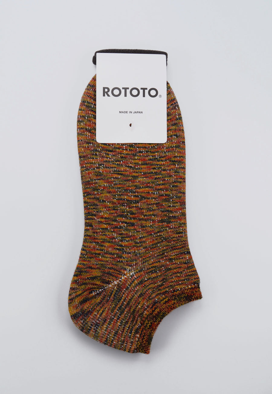 ROTOTO<p>washi pile short socks <p>savannah/multi coloured