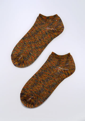 ROTOTO<p>washi pile short socks <p>savannah/multi coloured