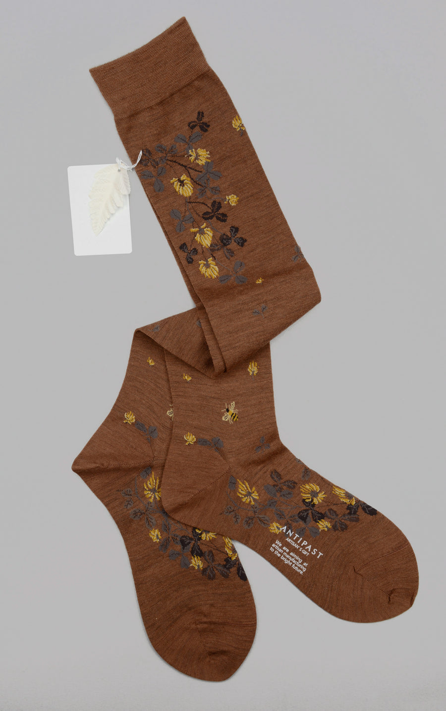 Antipastshamrockwool knee sockbrown Mary Queen of Socks