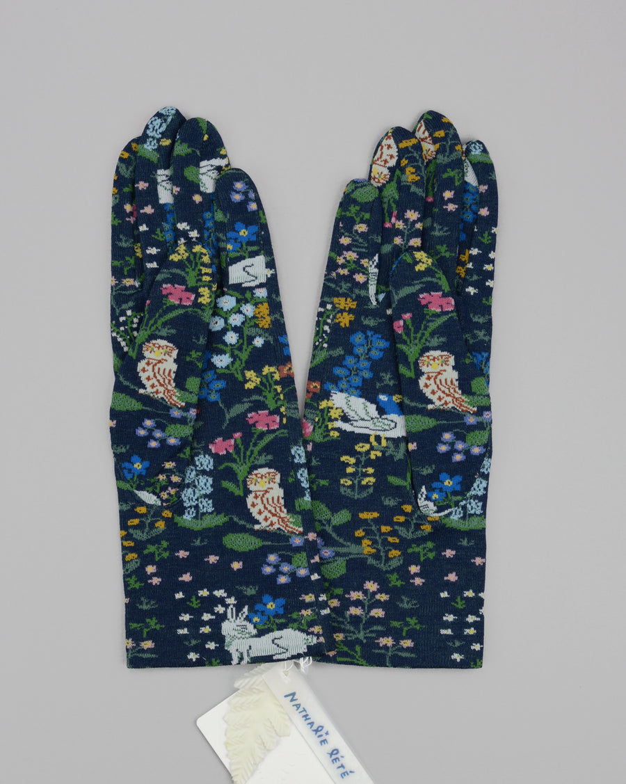 Antipast-Nathalie Lete<p>special limited edition<p>Tapisserie Cluny<p>navy cotton gloves