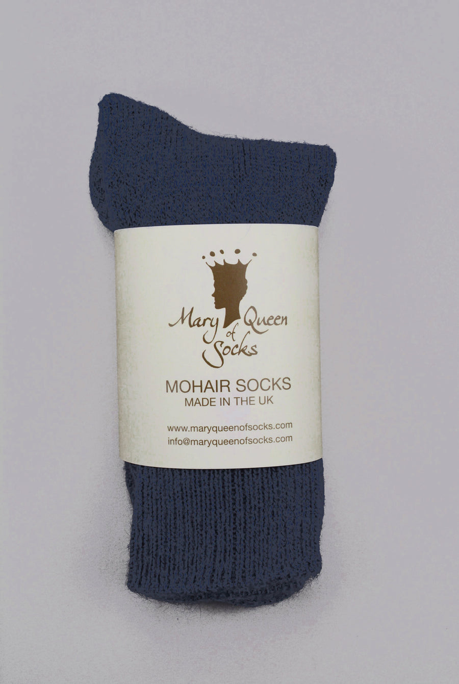 Mary Queen of Socks<p> Derbyshire walking<p> thick cosy mohair<p>blue/navy