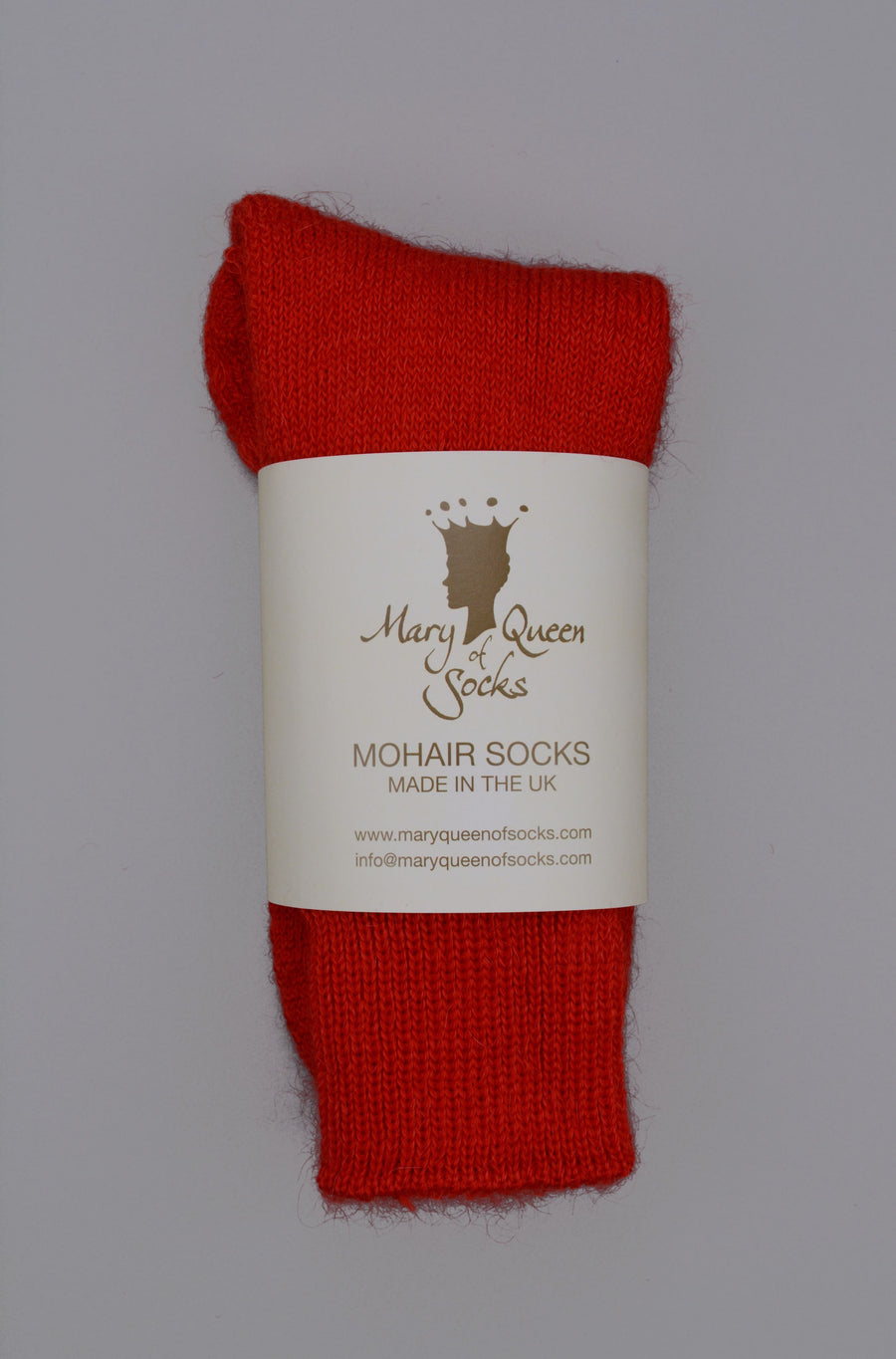 Mary Queen of Socks<p>  Derbyshire walking<p>thick cosy mohair<p> red