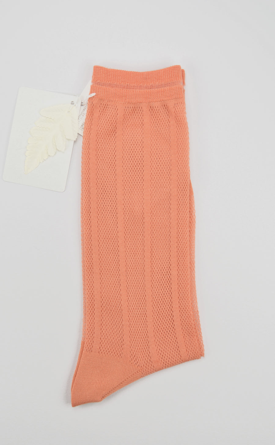 Antipast<p>mesh stripe<p>cotton crew sock<p>light orange