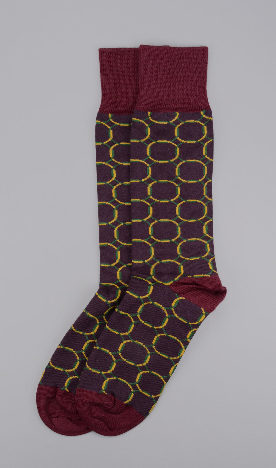 Peper Harow<p>linked<p>men's cotton crew socks<p>purple