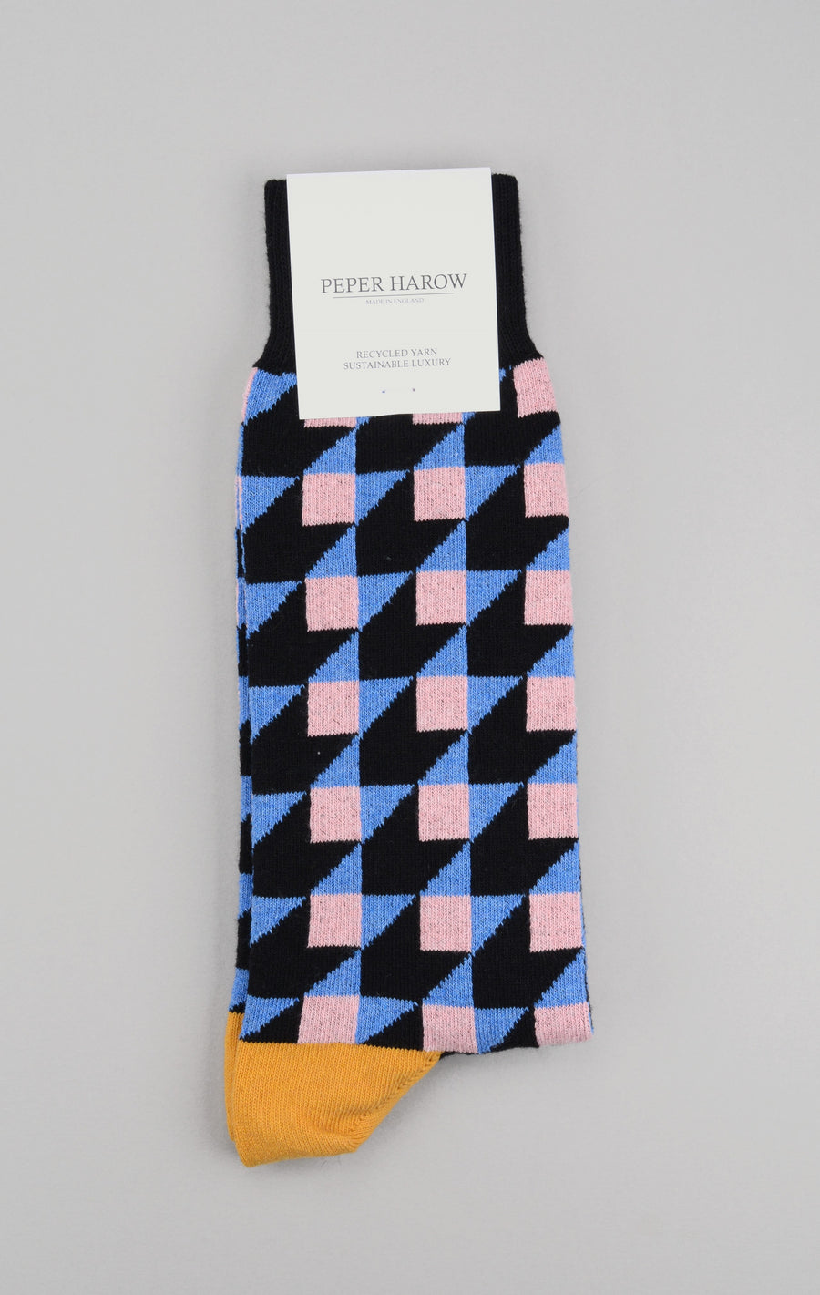 Peper Harow<p>dimensions<p>men's cotton crew socks<p>black