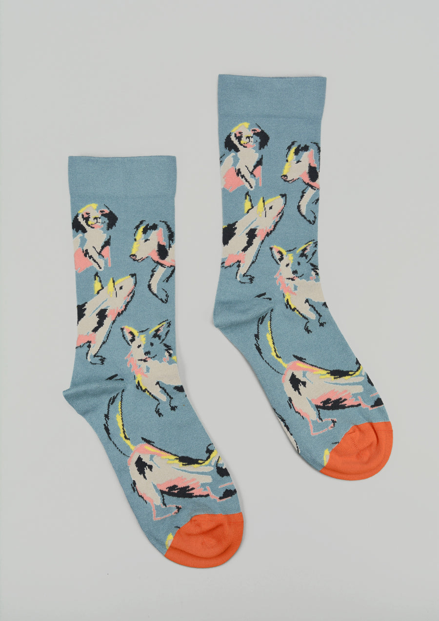 Bonne Maison<p>dogs arctique<p>crew cotton socks