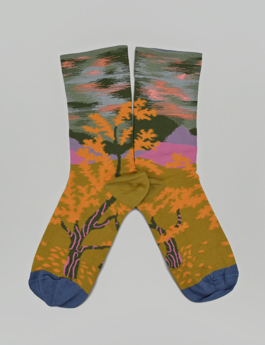 Bonne Maison<p>landscape absinthe<p>crew cotton socks