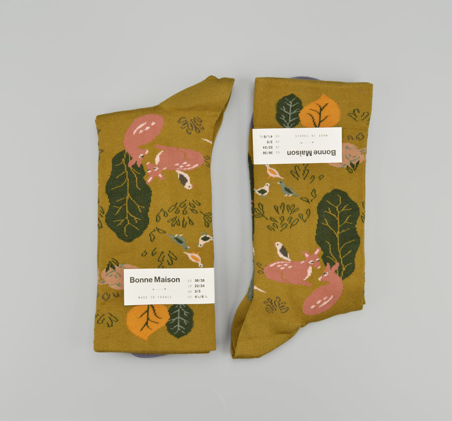 Bonne Maison<p>fauna absinthe<p>crew cotton socks