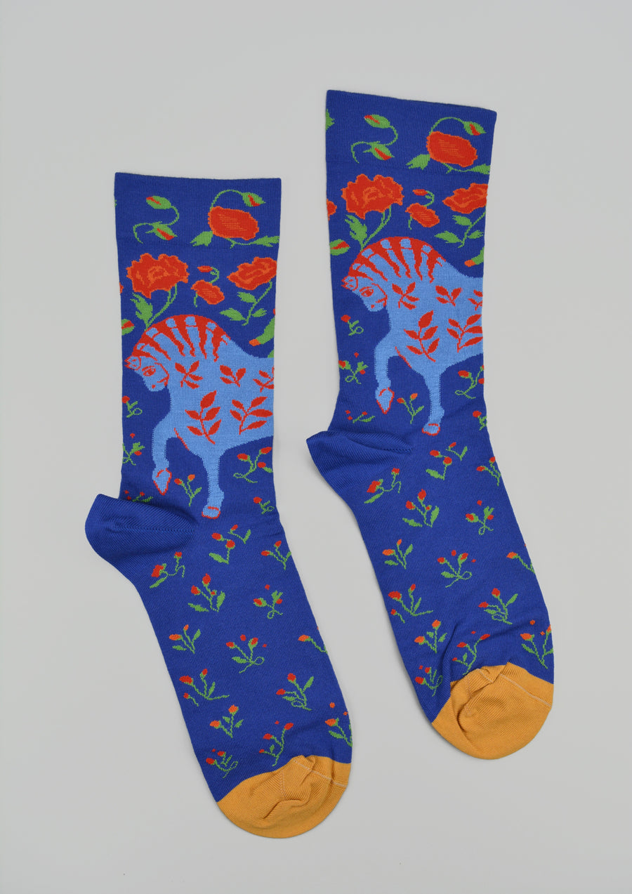 Bonne Maison<p>horse matisse<p>crew cotton socks