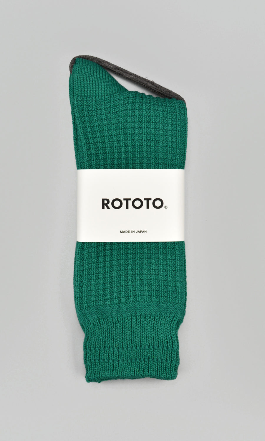 ROTOTO<p>cotton waffle crew sock<p>sea green