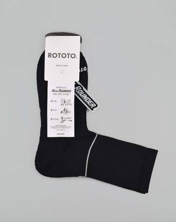 ROTOTO<p>allrounder merino crew sock<p>black