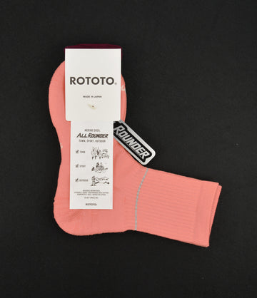 ROTOTO<p>allrounder merino crew sock<p>coral