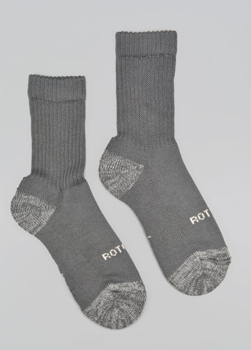 ROTOTO<p>everyday pile mini crew sock <p>grey