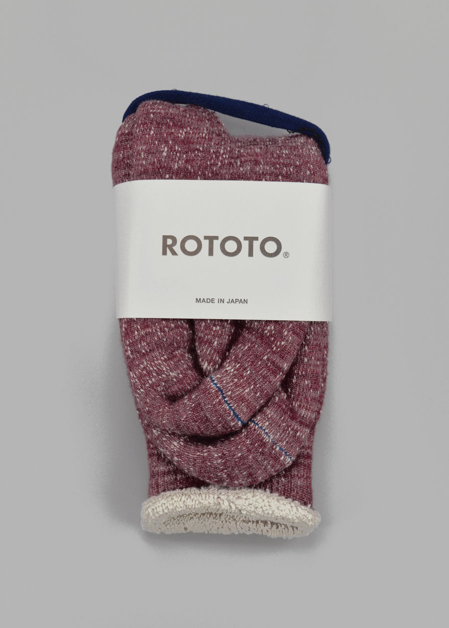 ROTOTO<p> double face crew socks<p>organic cotton + merino wool<p>grape