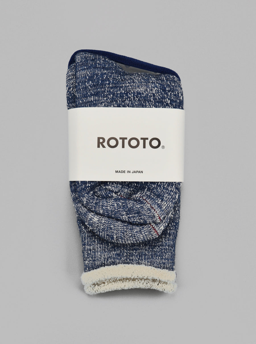 ROTOTO<p> double face crew socks<p>organic cotton + merino wool<p>ocean