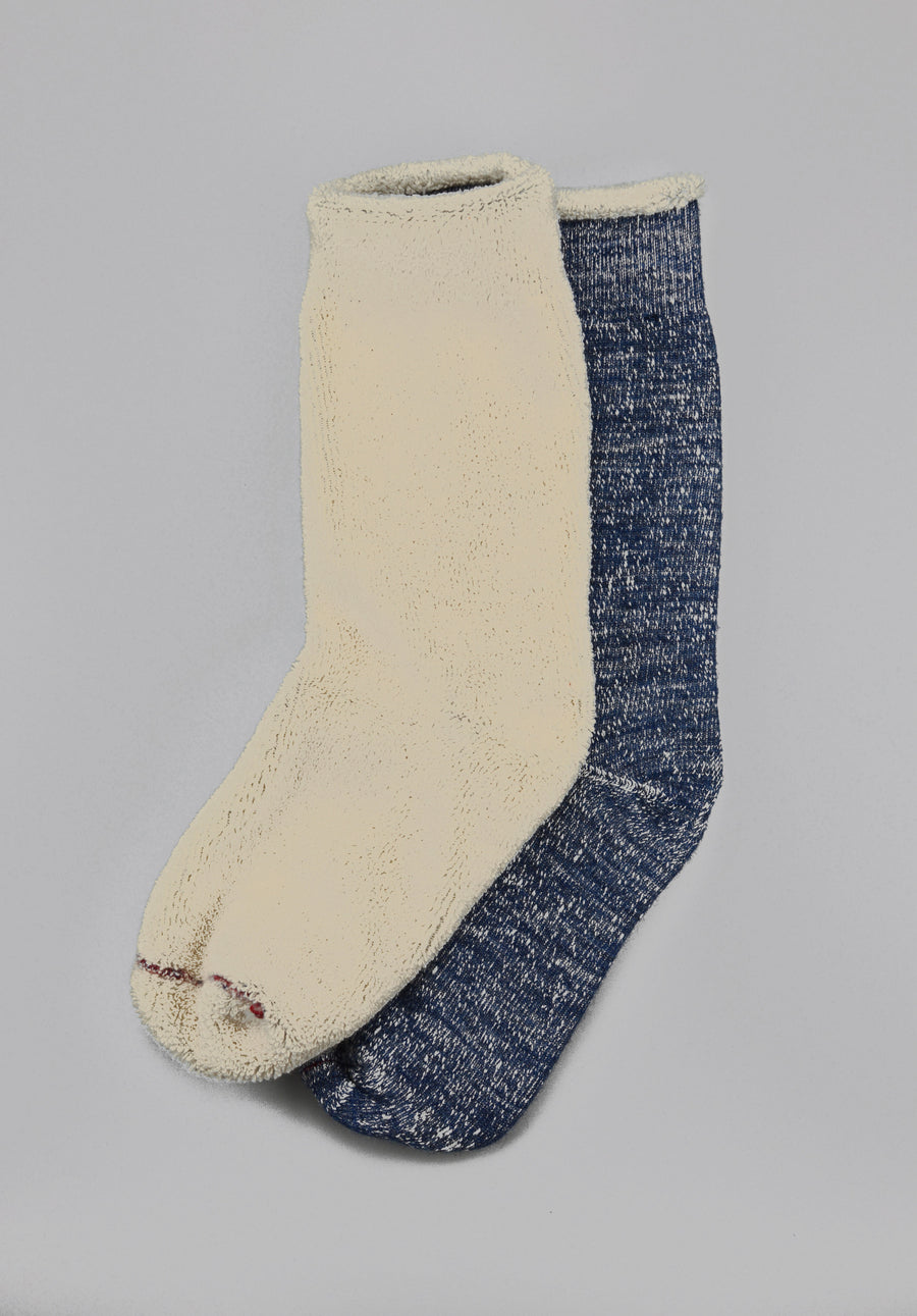 ROTOTO<p> double face crew socks<p>organic cotton + merino wool<p>ocean