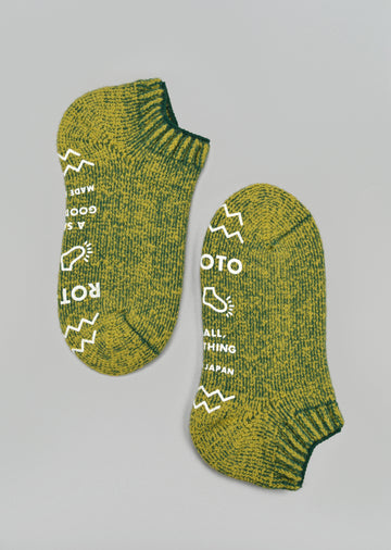 ROTOTO<p> pile slipper socks <p>wool mix<p>lime/dark green