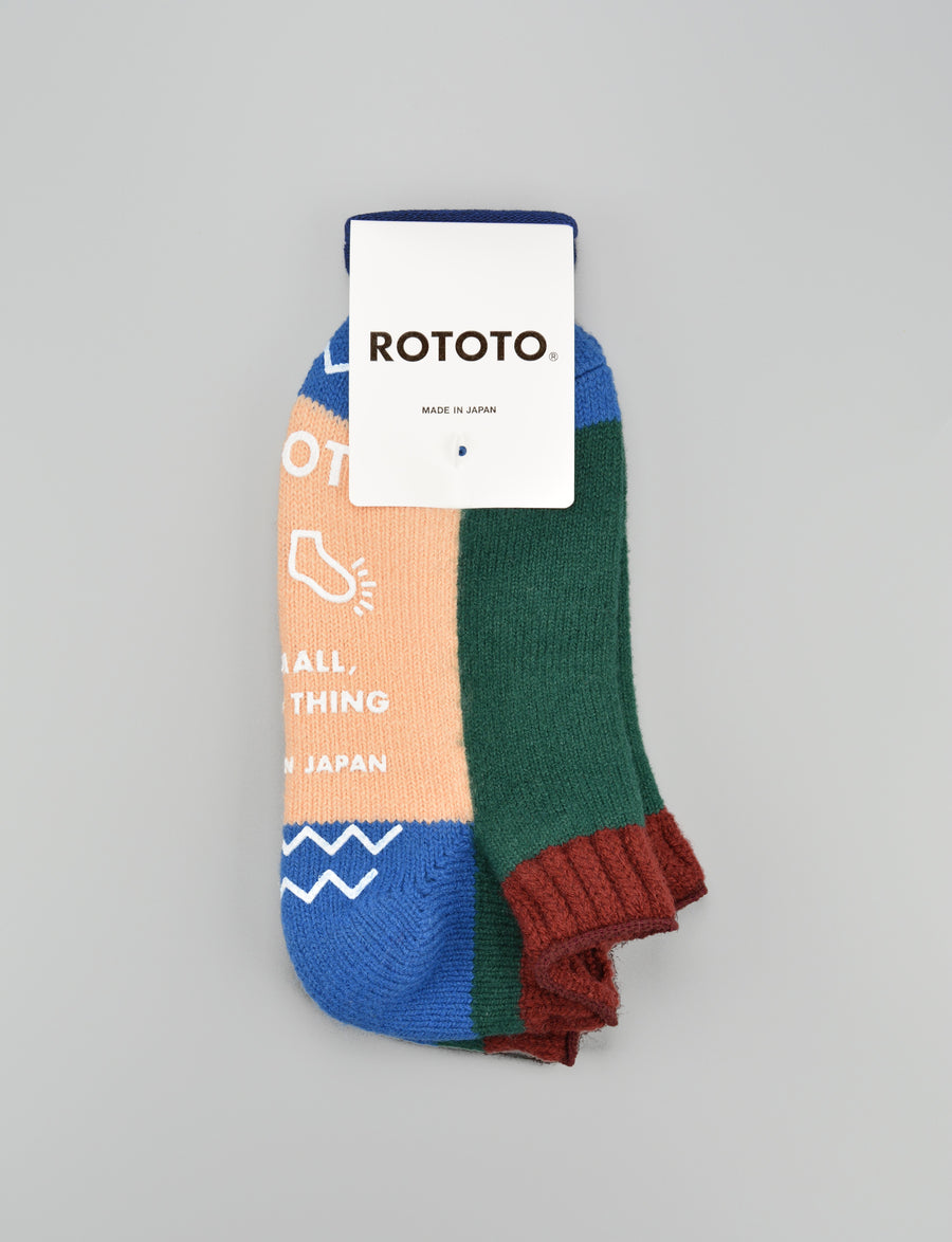 ROTOTO<p> pile slipper socks <p>wool mix<p>multi colour