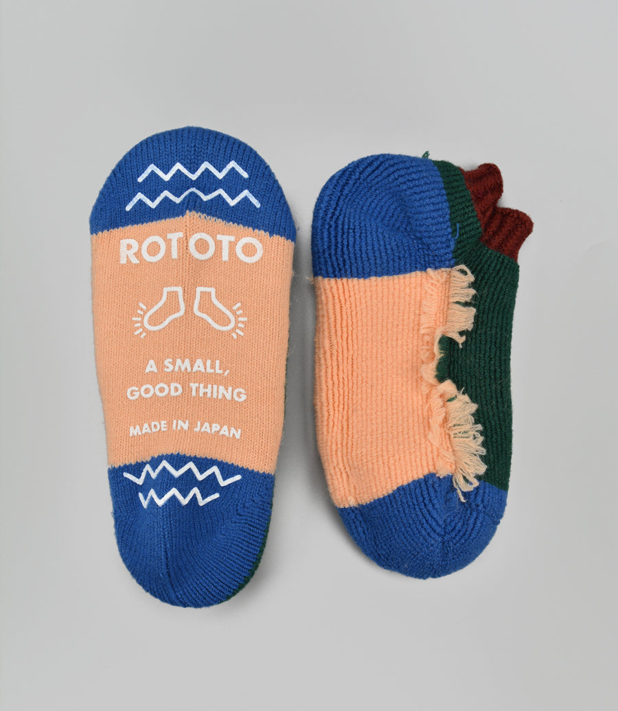 ROTOTO<p> pile slipper socks <p>wool mix<p>multi colour