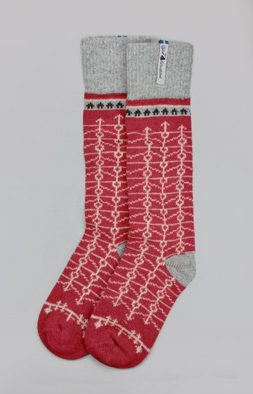 Ojbro<p>eksharad rod<p>wool long sock<p>red