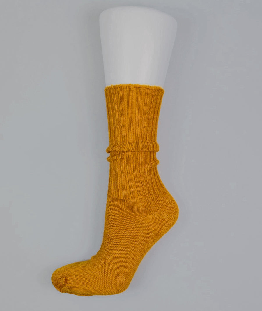 Mary Queen of Socks<p>Sussex loose top<p>mohair crew socks<p>mustard