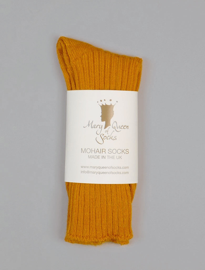 Mary Queen of Socks<p>Sussex loose top<p>mohair crew socks<p>mustard