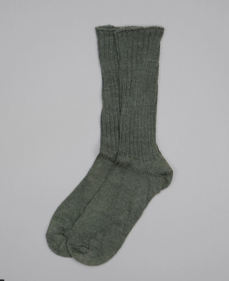 Mary Queen of Socks<p>Sussex loose top<p>mohair crew socks<p>green