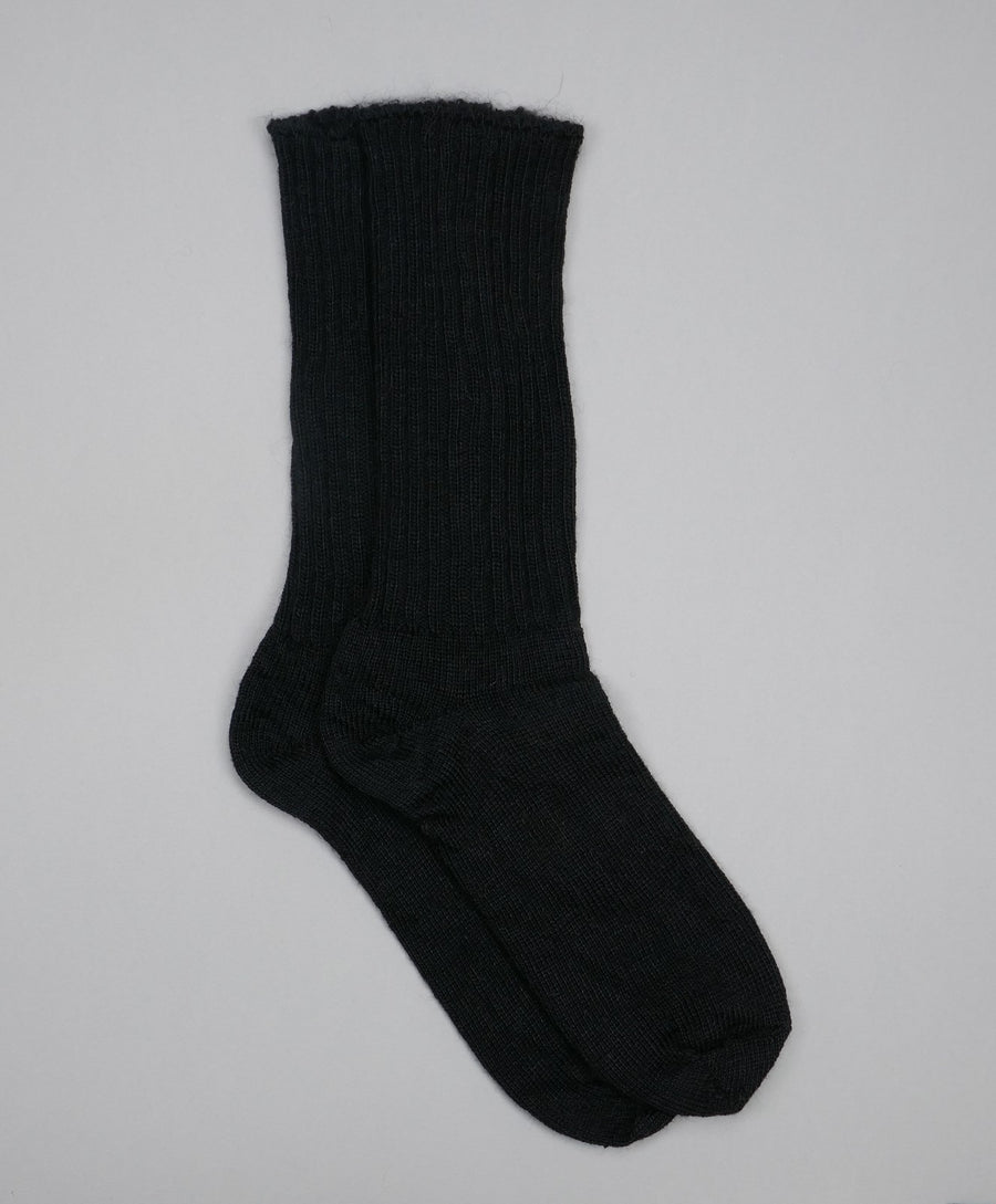 Mary Queen of Socks<p>Sussex loose top<p>mohair crew socks<p>black