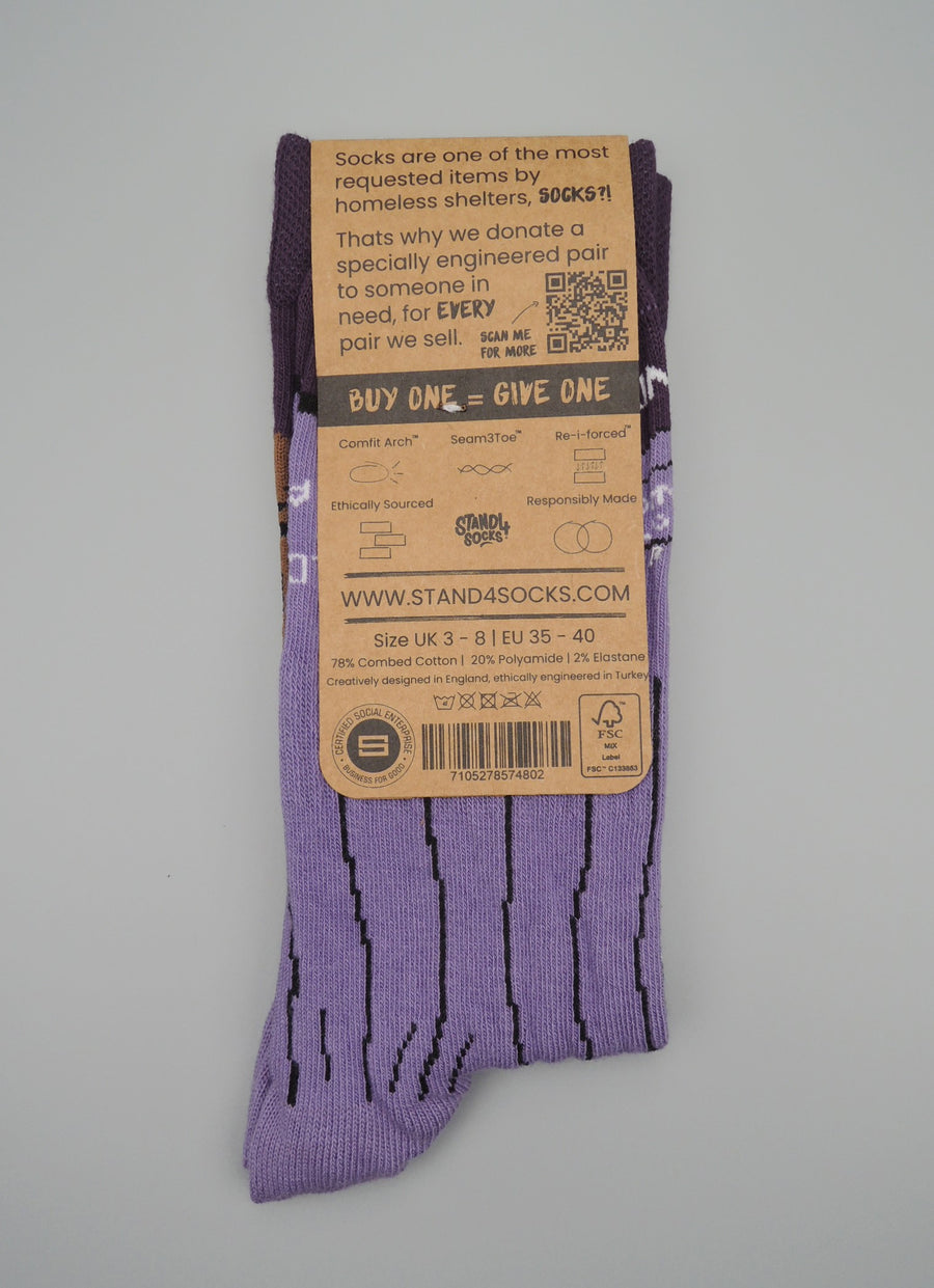 Stand4 Socks<p>cotton crew sock<p>Emmeline Pankhurst